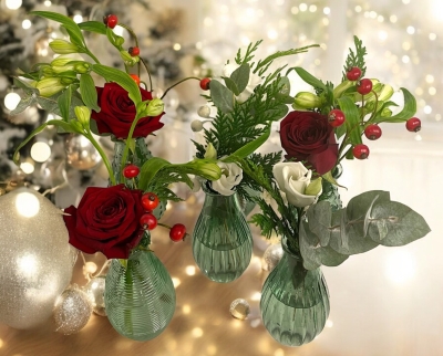 Christmas bud vases