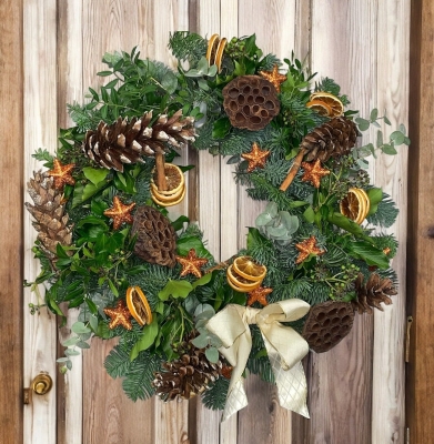 orange glitzy wreath