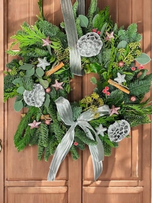 Pink and Silver Wreath