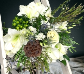 White Christmas Florist choice Bouquet