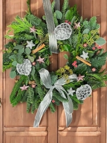 Pink and Silver Wreath