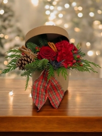 Red Christmas hatbox