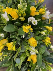 Yellow and White Casket Spray